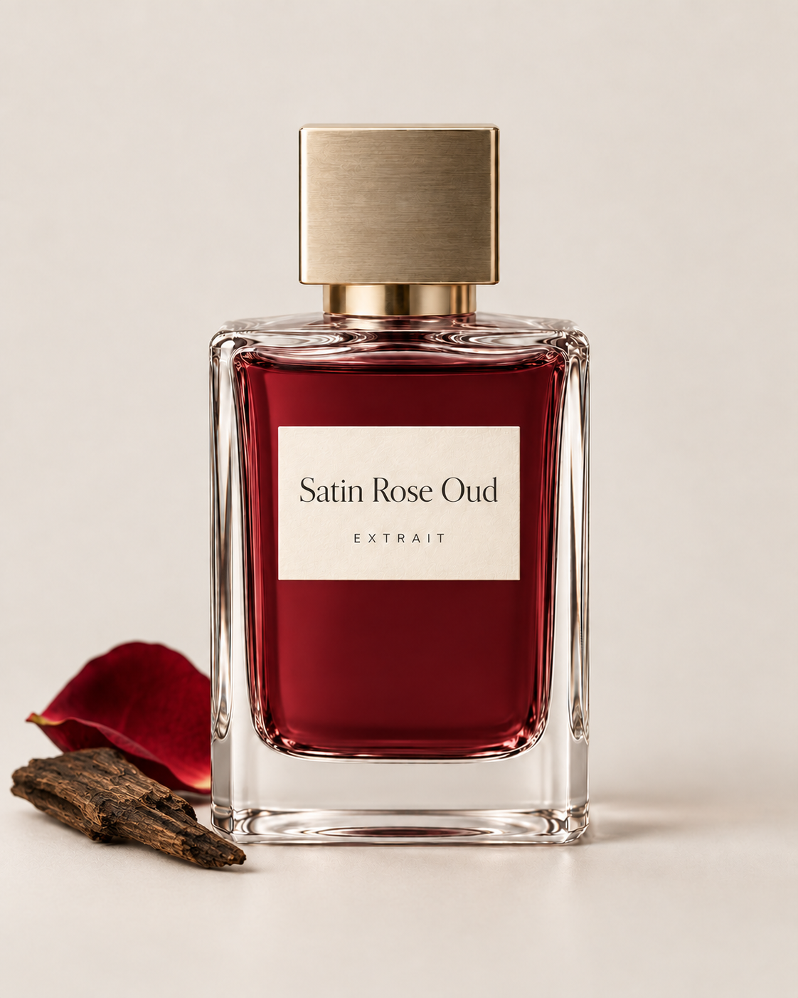 Satin Rose Oud extrait perfume bottle